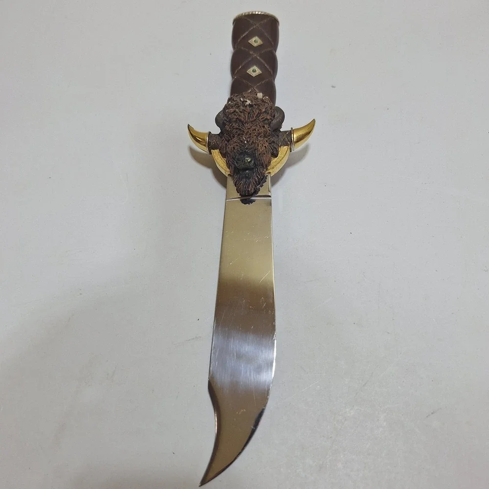 Vintage Buffalo Bison Decorative Knife Letter Opener Western Cabin Decor 13